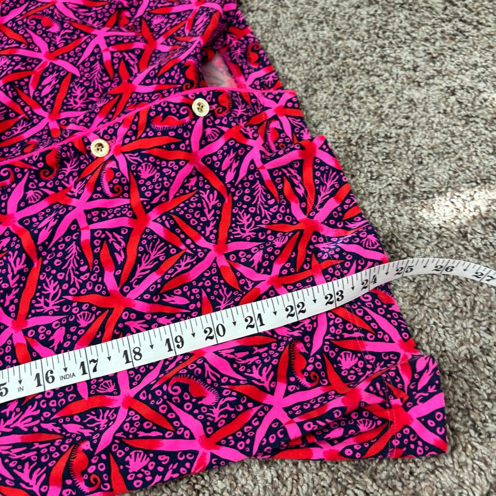NWOT Lilly Pulitzer Pajama Button-Up Top Pink Starfish Size M Medium Lounge - Picture 8 of 8